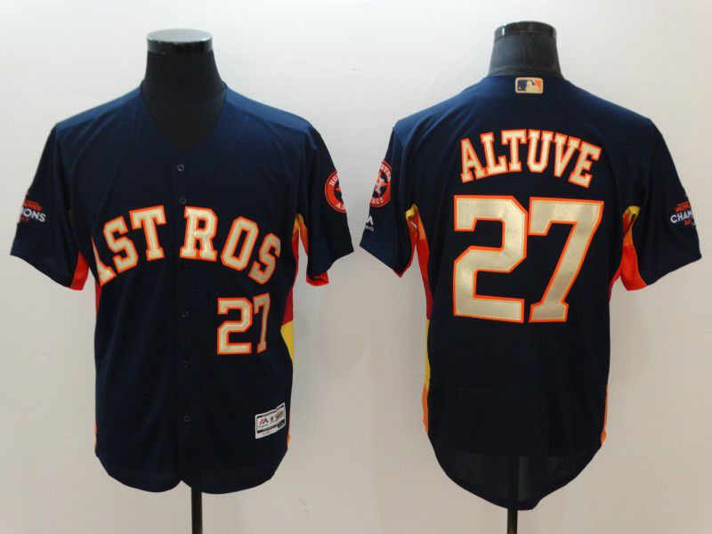 Men Houston Astros #27 Altuve Blue Elite Champion Edition MLB Jerseys->->MLB Jersey